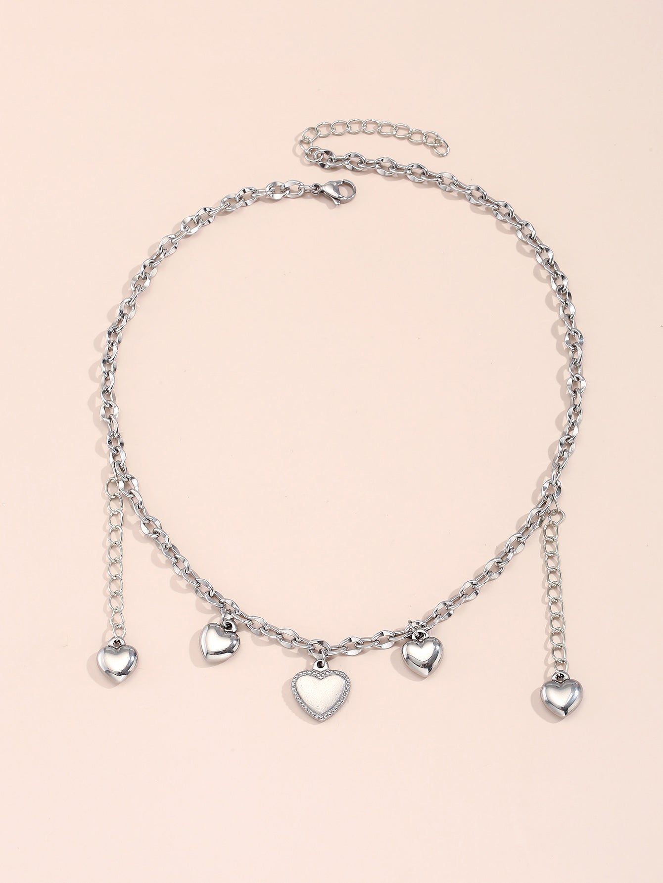 Love Heart Charms Pendants Choker Necklace