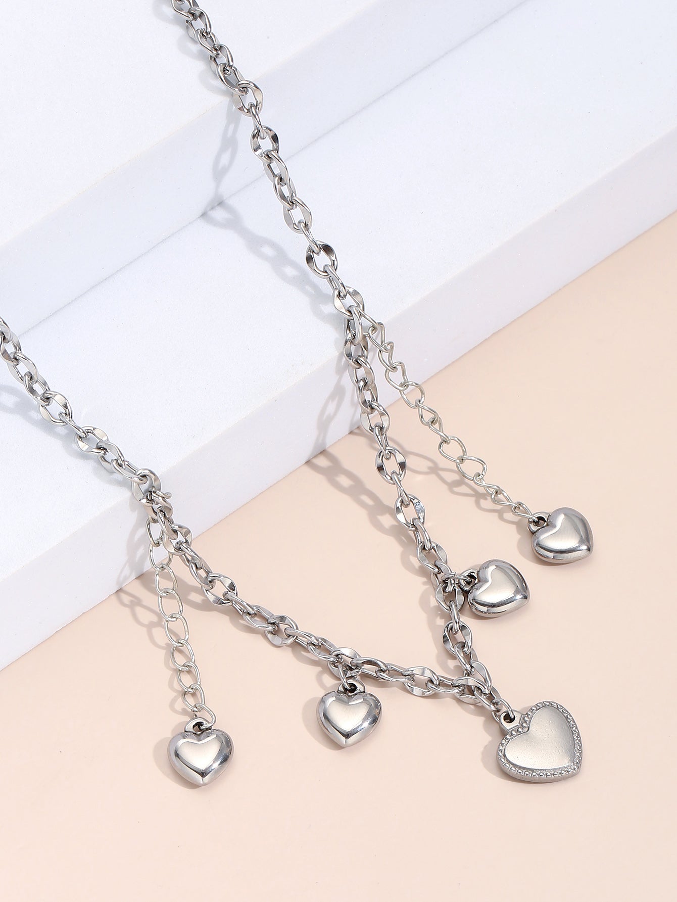 Love Heart Charms Pendants Choker Necklace