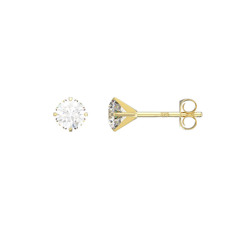 9ct Yellow Gold C/Z 4mm Stud Earrings