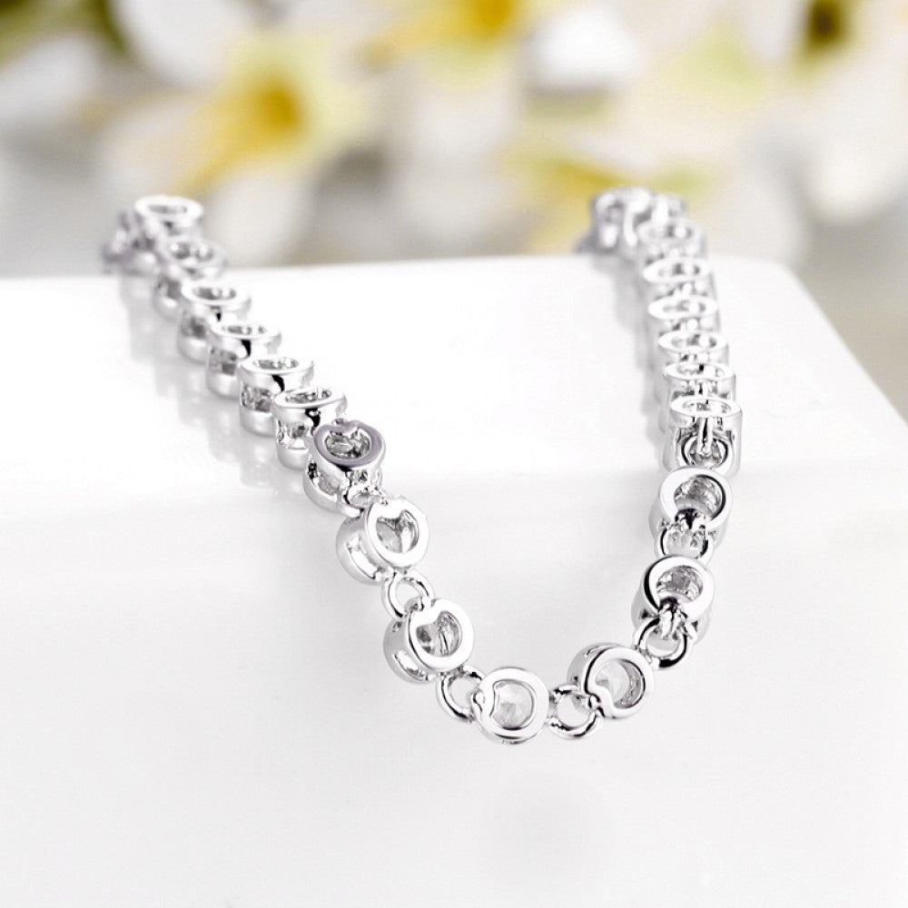 Premium Cubic Zirconia Crystals Tennis Bracelet