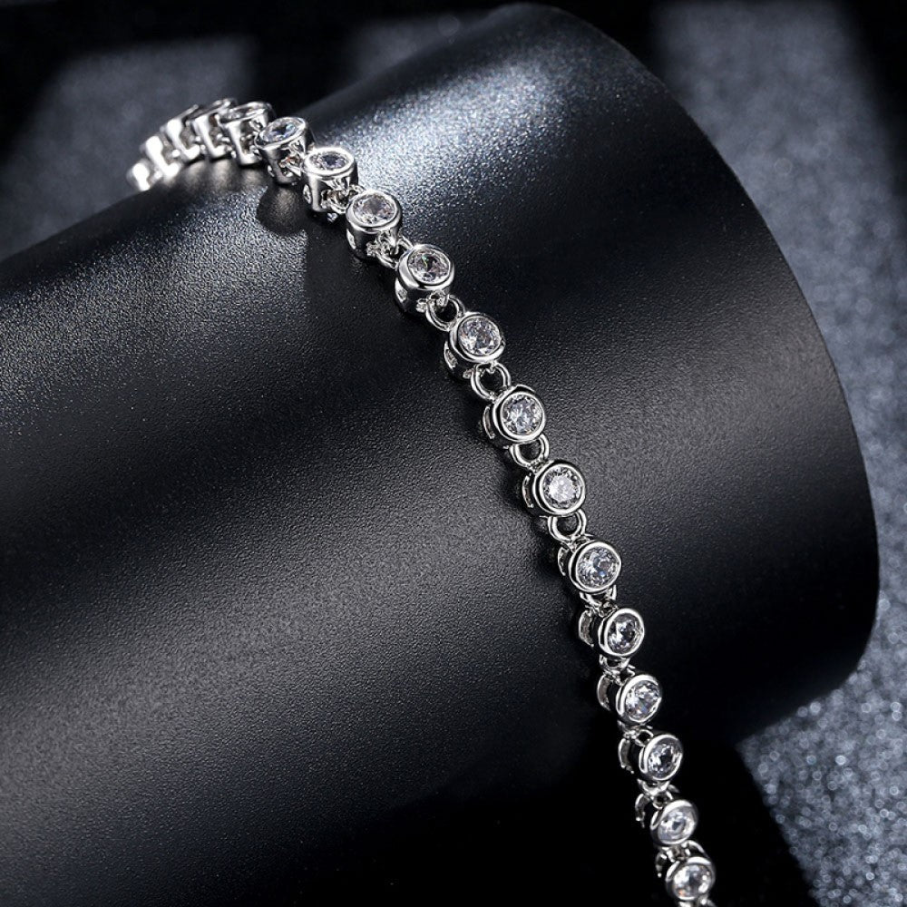 Premium Cubic Zirconia Crystals Tennis Bracelet