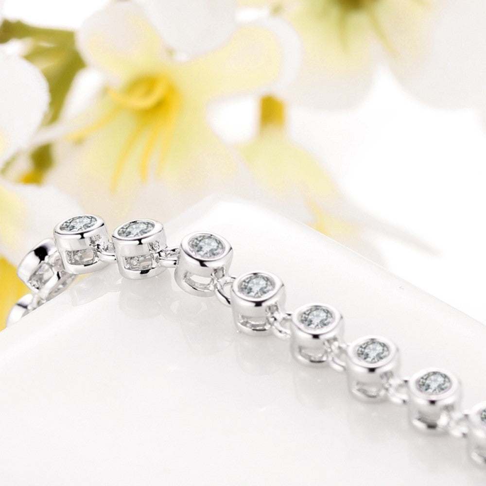 Premium Cubic Zirconia Crystals Tennis Bracelet