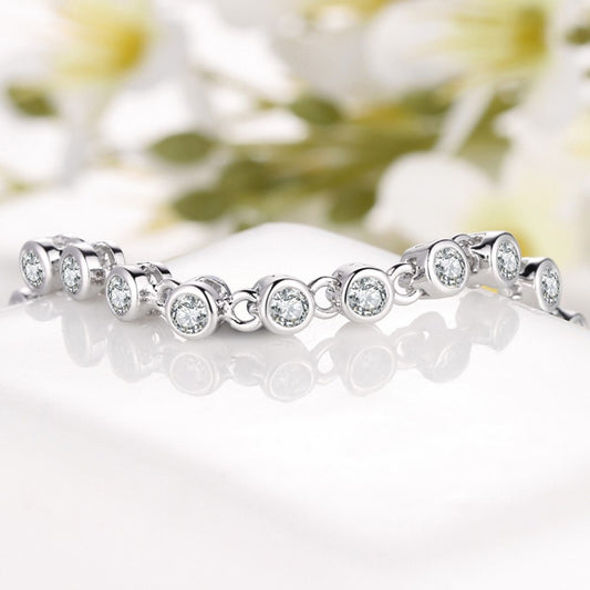 Premium Cubic Zirconia Crystals Tennis Bracelet