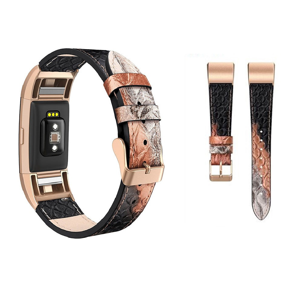 Fitbit Charge 2 Snake Skin Effect Leather Watch Strap