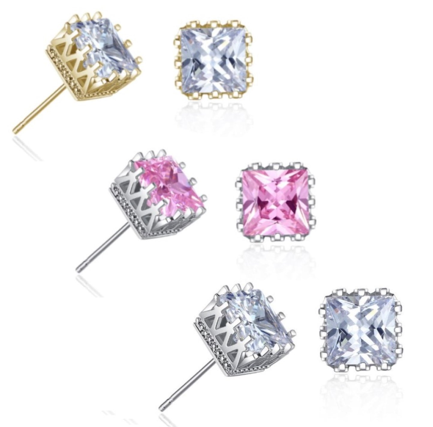 Crown Crystal Stud Earrings