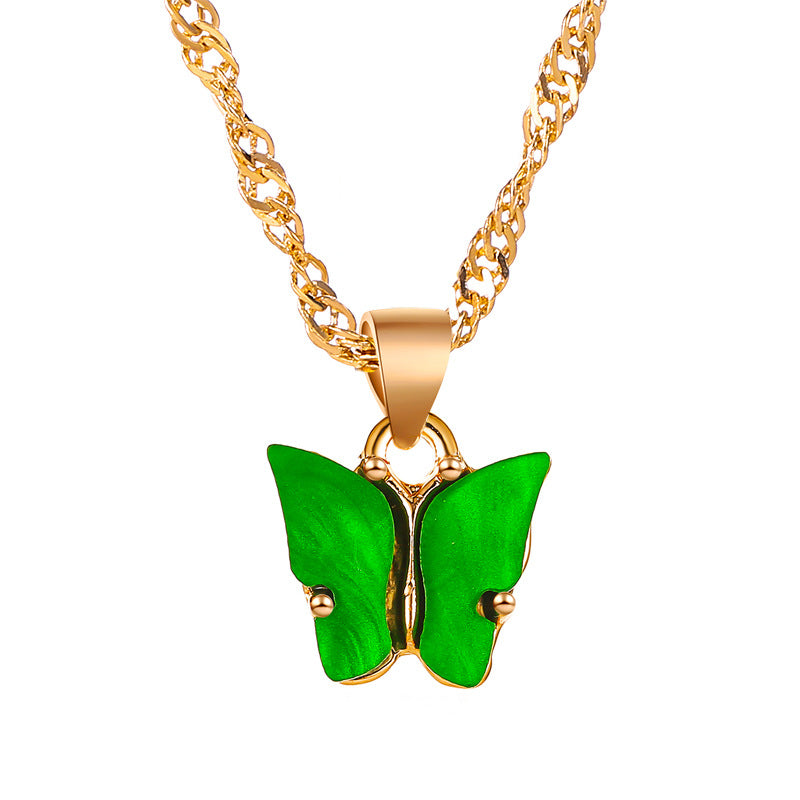 Stunning Gold Butterfly Necklace & Earrings Set