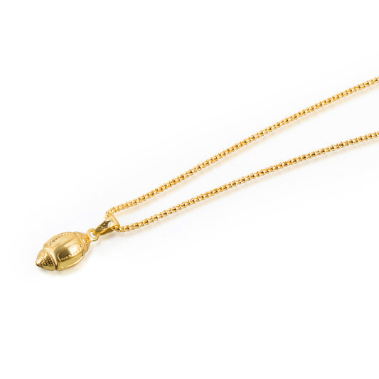 Gold Tone Sport Volleyball ball Long Necklace