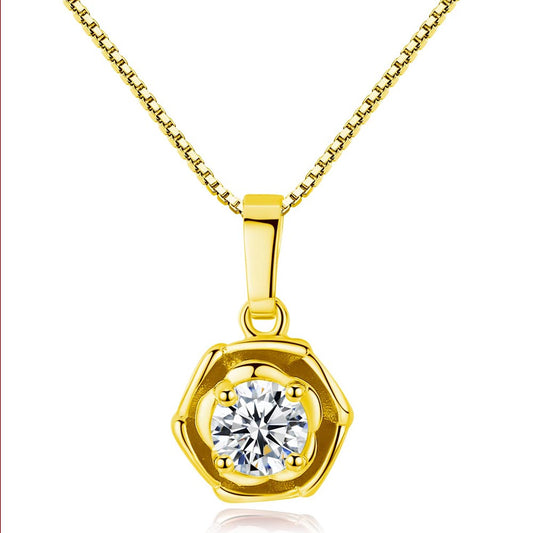 Flower Crystal Pendant – Gold or Rosegold