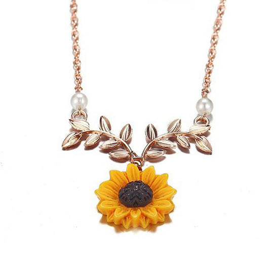 Silver or Gold Sunflower Necklace
