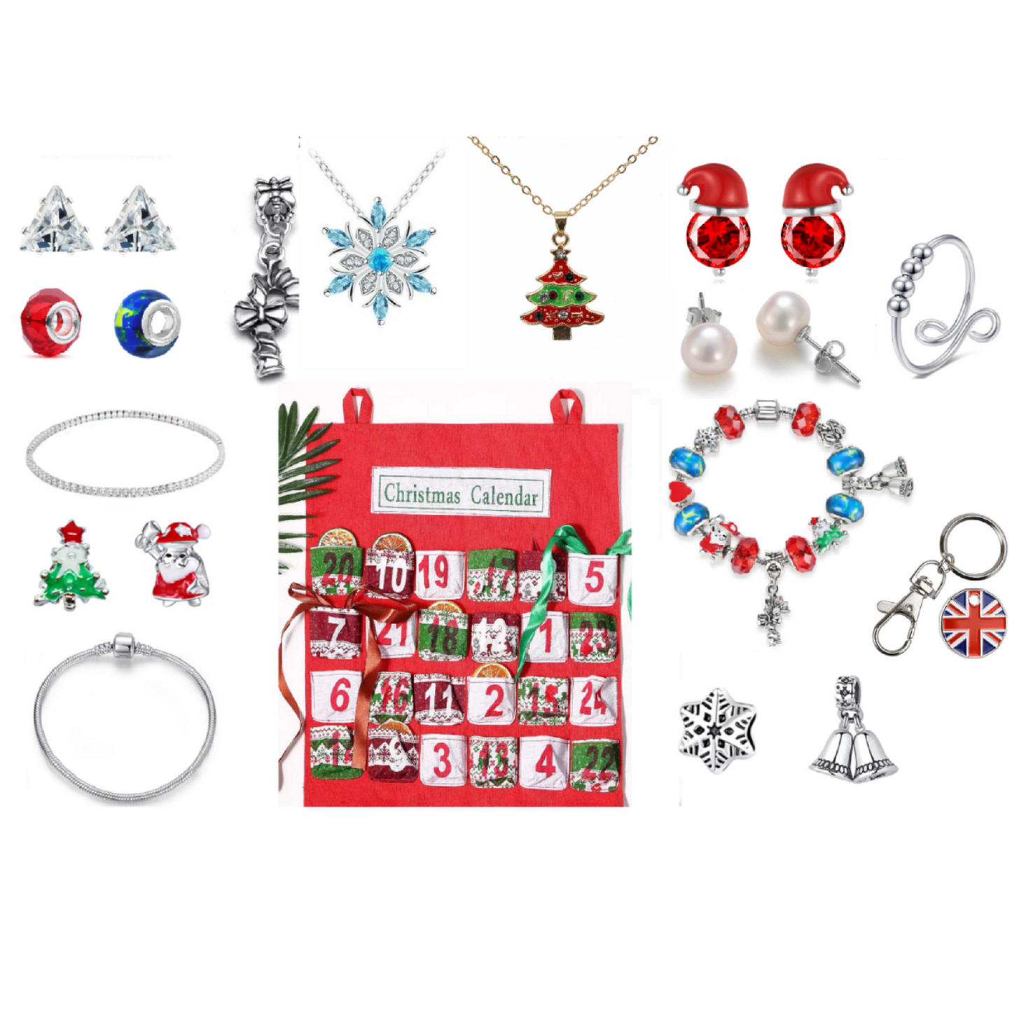 🎄 Sparkle Through the Holidays: Premium Jewellery Advent Calendar with 24 Stunning Surprises! 🎁