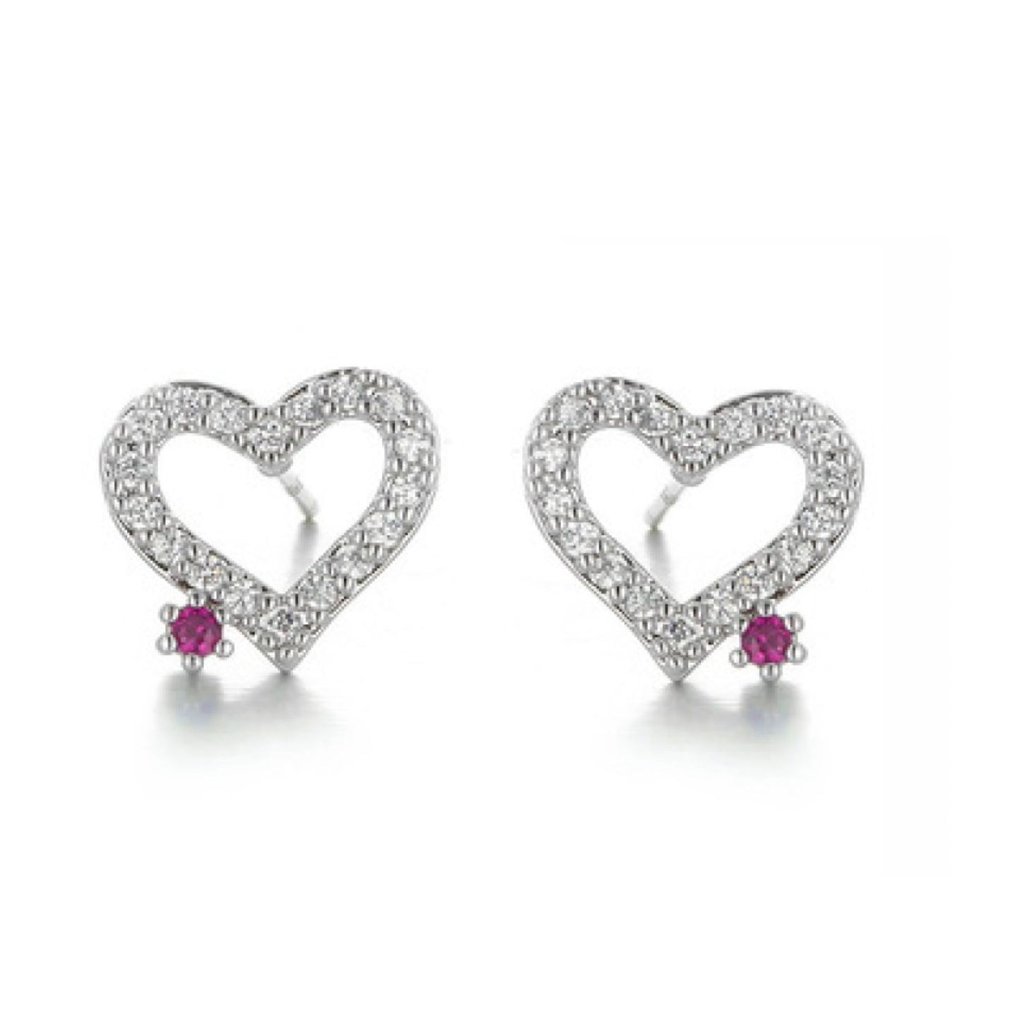 Crystal Love Heart Studs Earrings