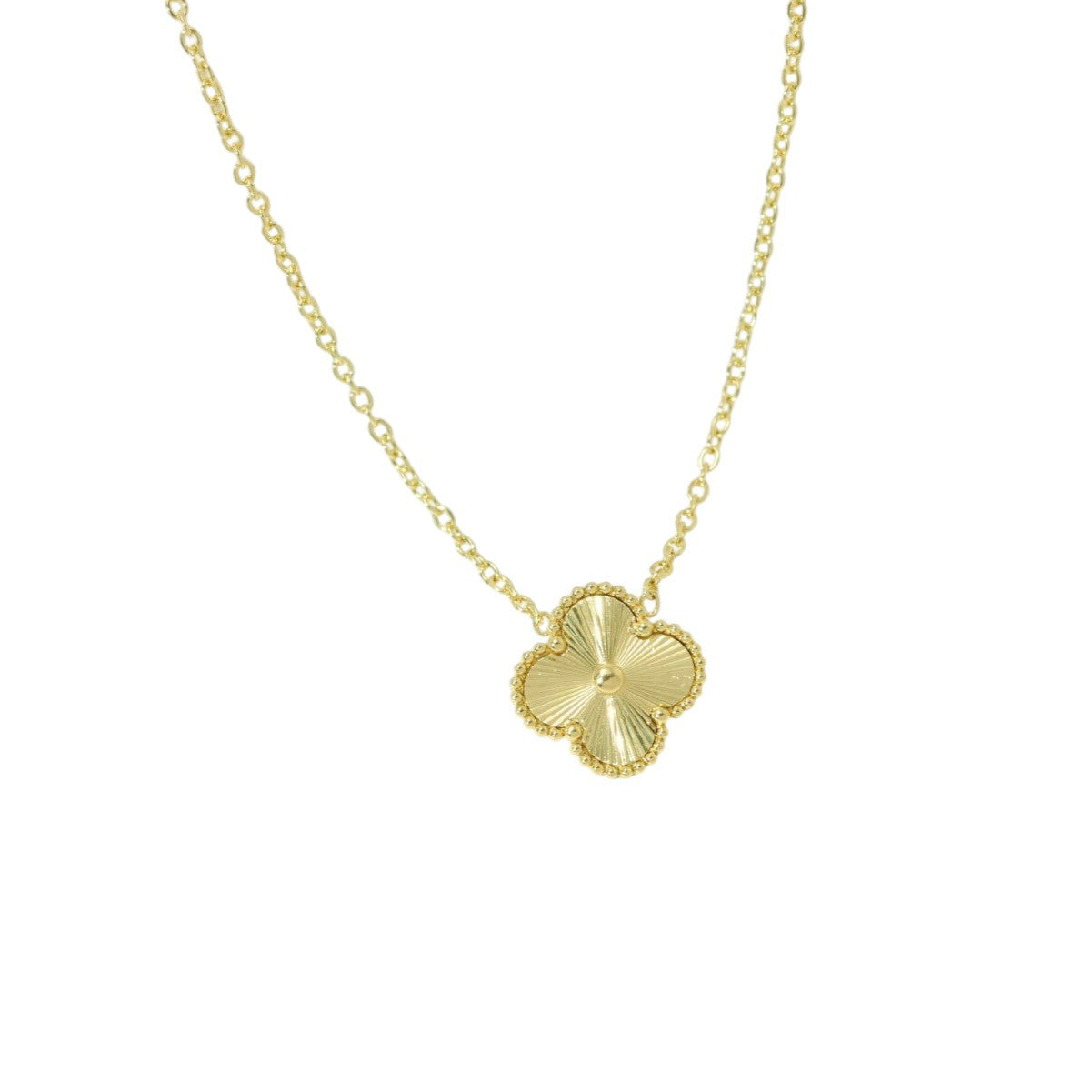 S925 Sterling Silver Lucky Clover Four Leaf Pendant Necklace White Gold 14K Yellow Gold Plated