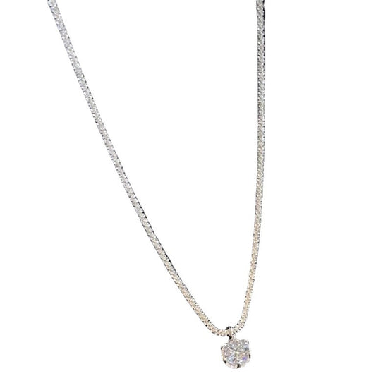 Sterling Silver Classic Moissanite Solitaire 6mm Pendant Necklace