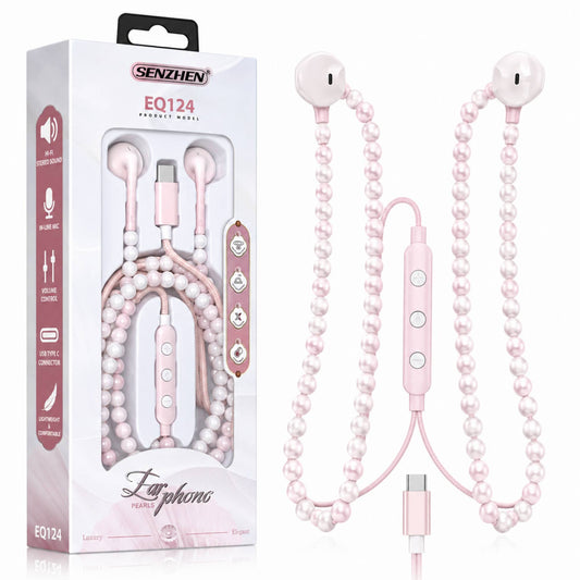 Pearl Effect Luxury In-Ear Headphones For Sports Running Gym Travel Built-In Mic