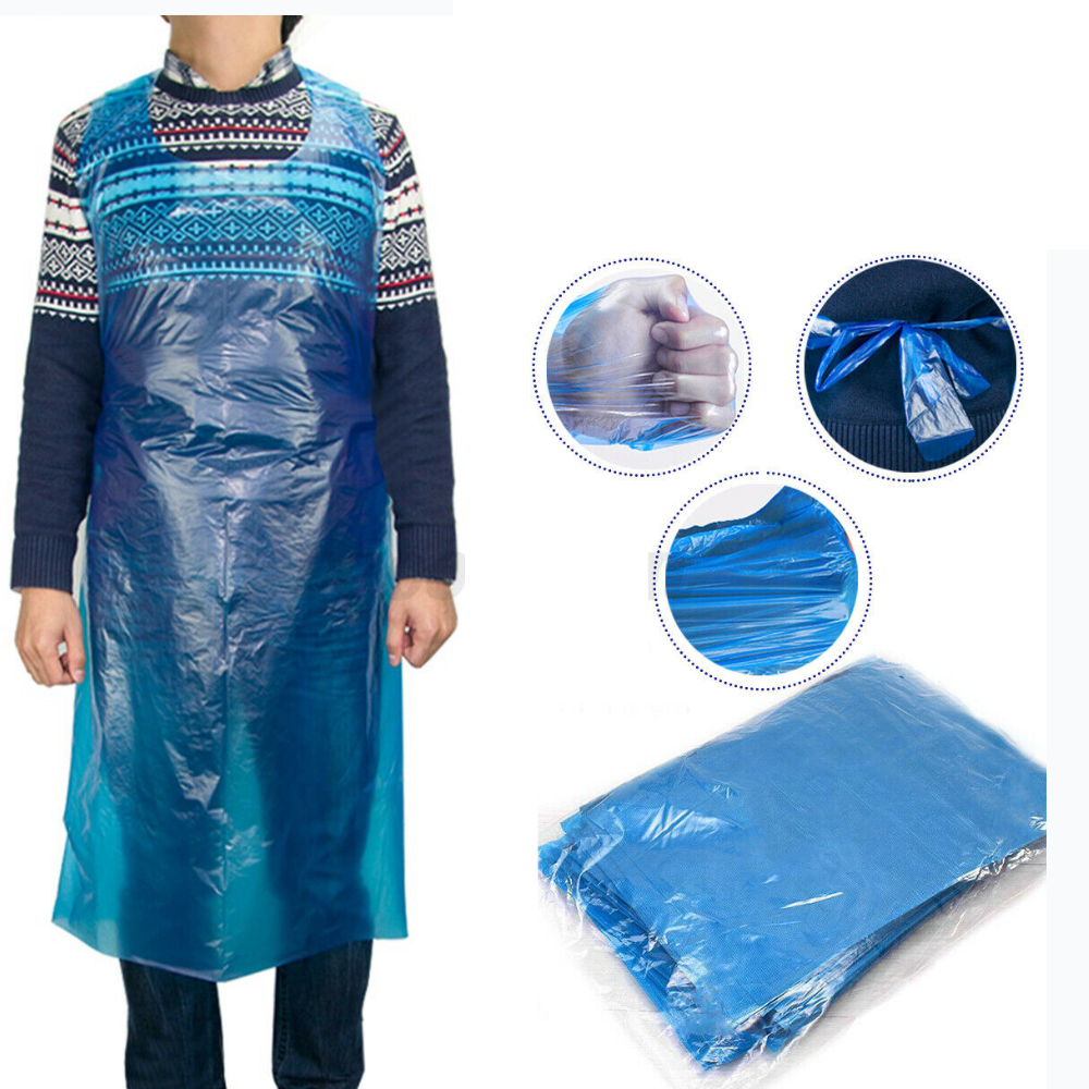 Sleeveless PE Protection Apron Disposable Bulk Buy 100/200pc for Salons Beauty & Food Service