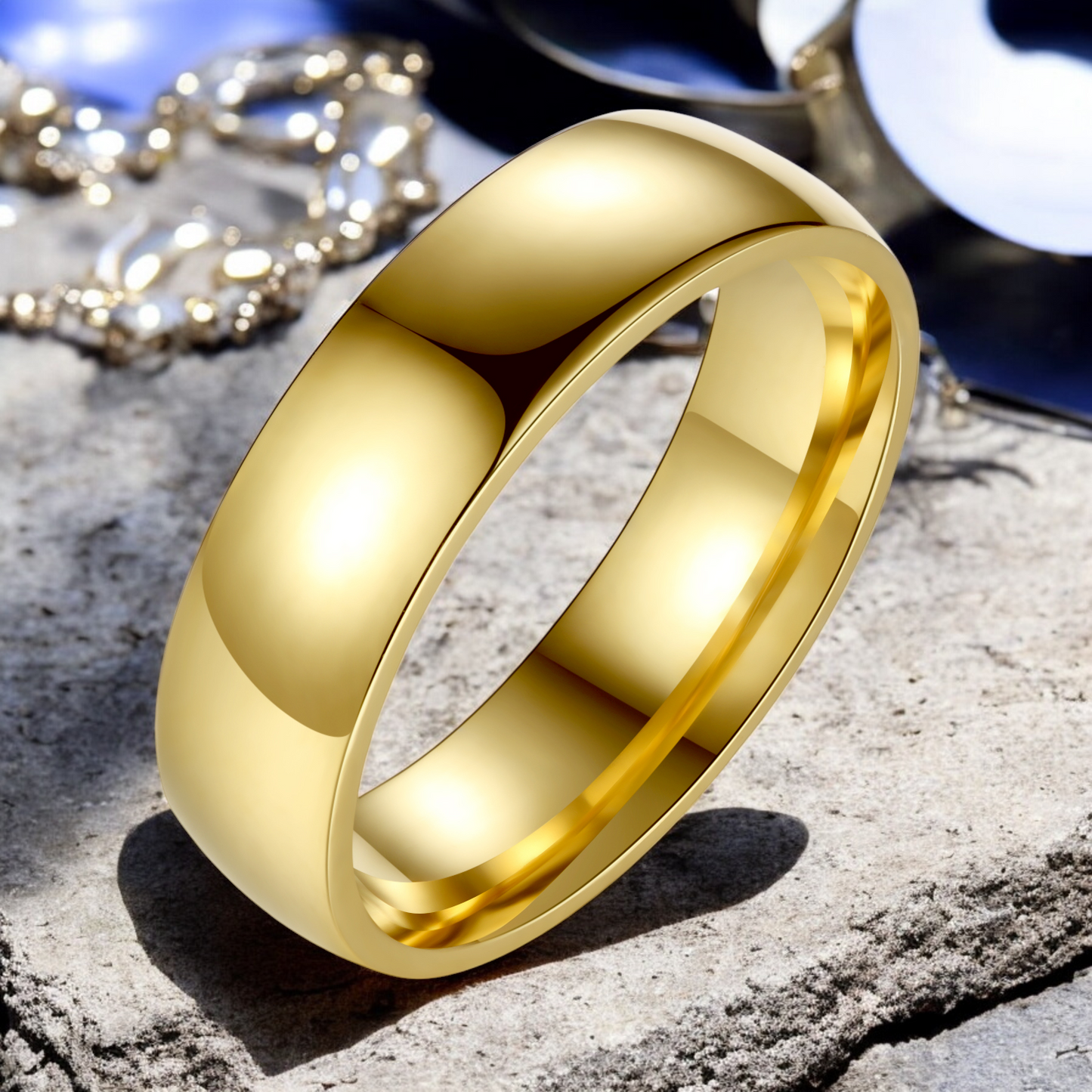 Men’s 24K Gold and Silver Plated Band Wedding Ring
