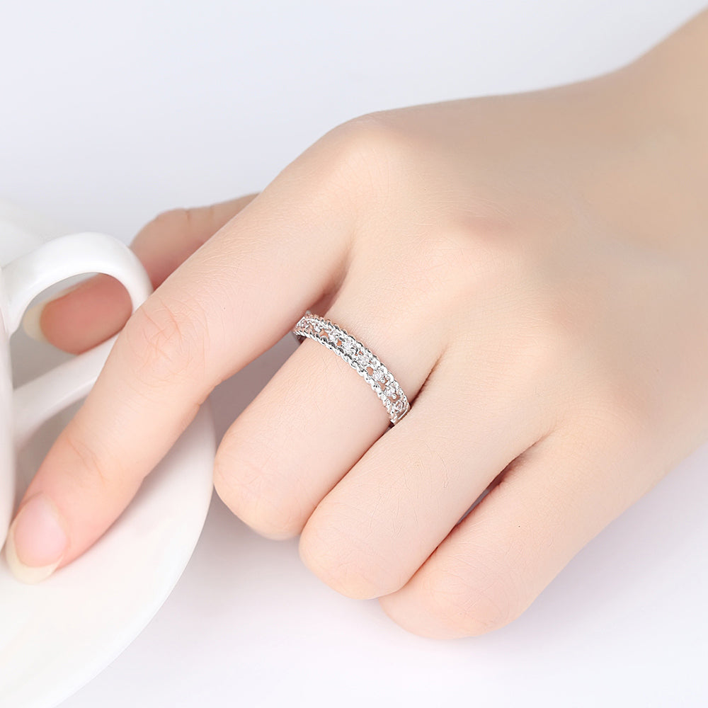 Twisted Band Crystal Ring
