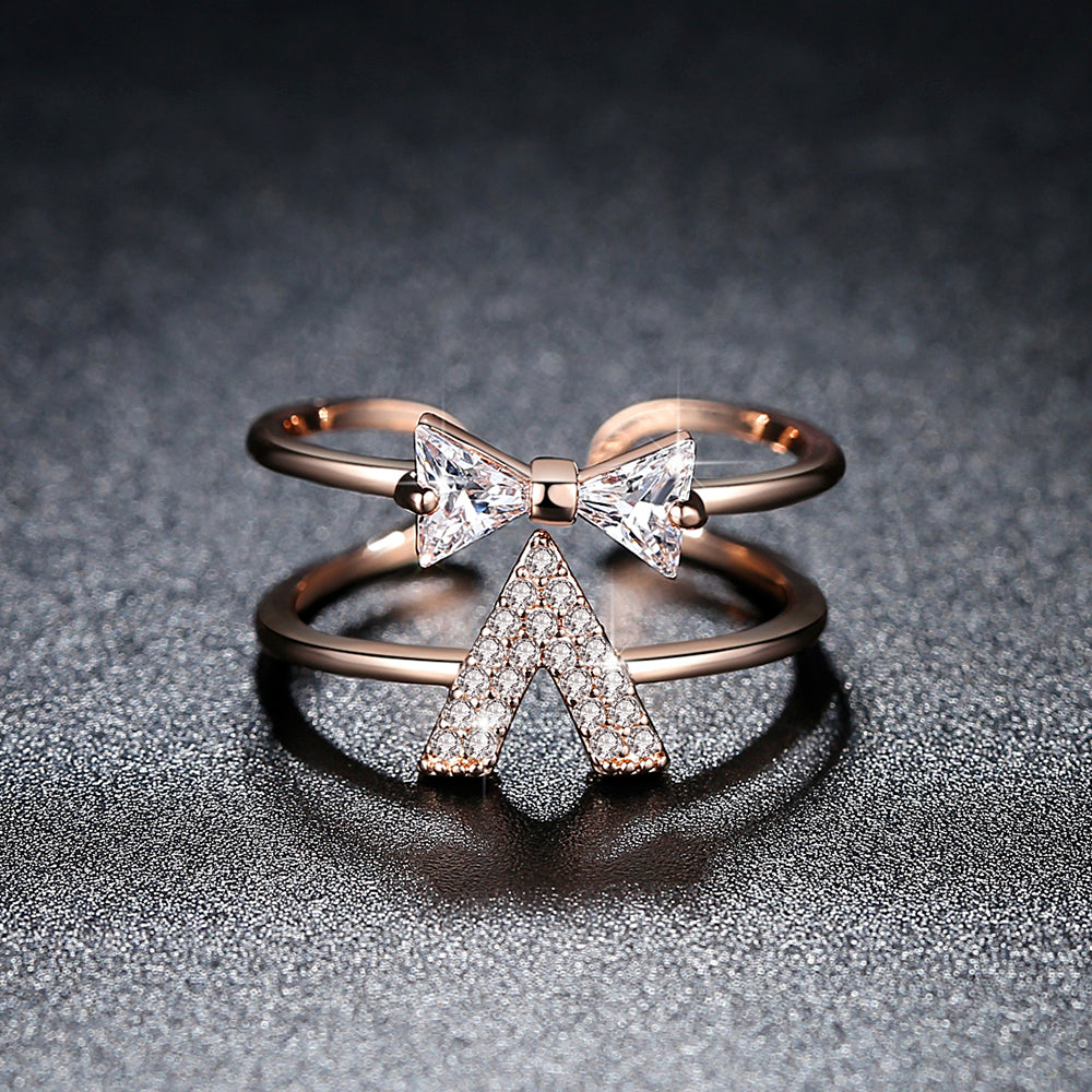 Rose Gold Adjustable Bow Ring