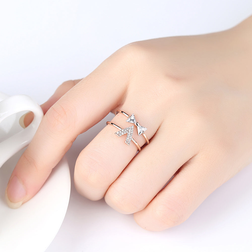 Rose Gold Adjustable Bow Ring
