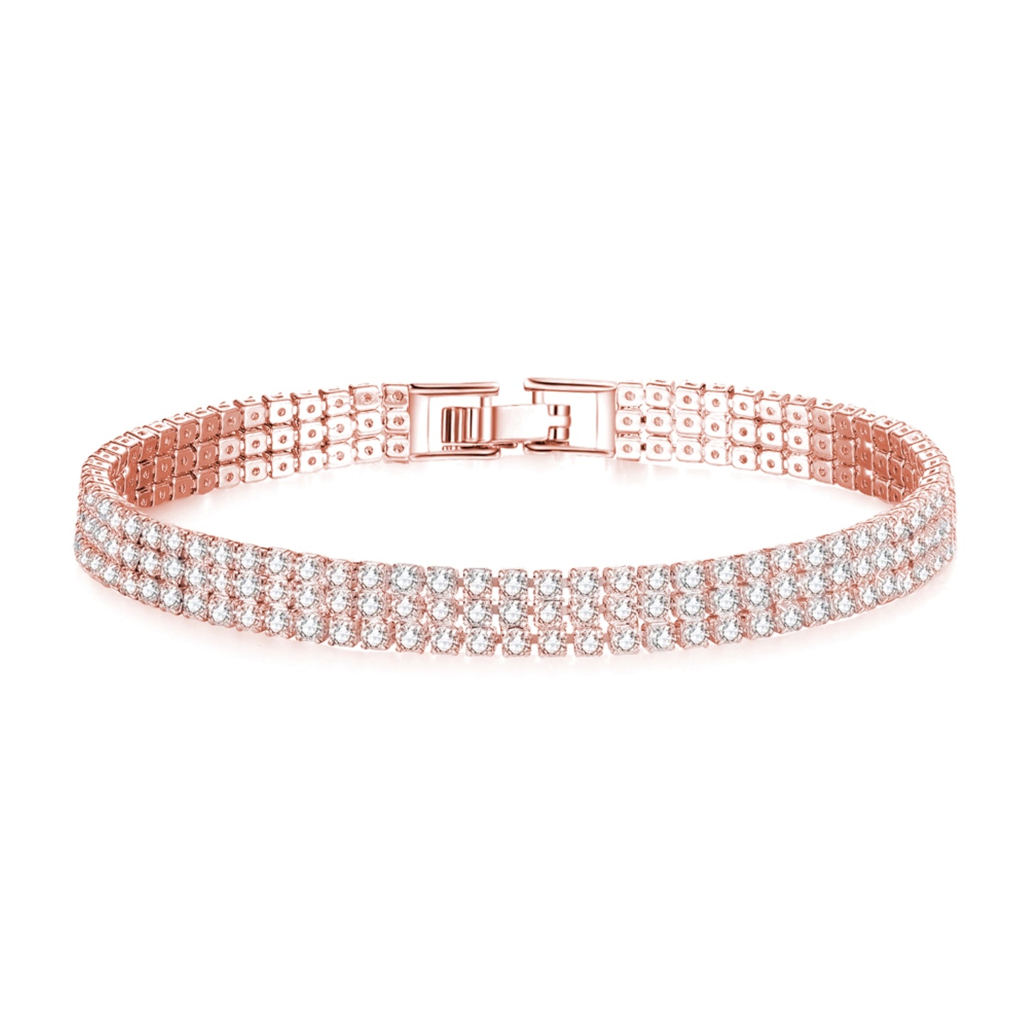 Rose Gold Crystal Ring and Bangle Set
