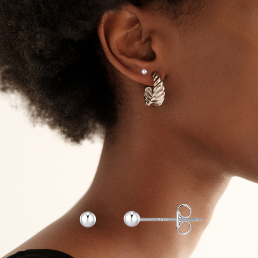 Sterling Silver 3mm Ball Stud Earrings