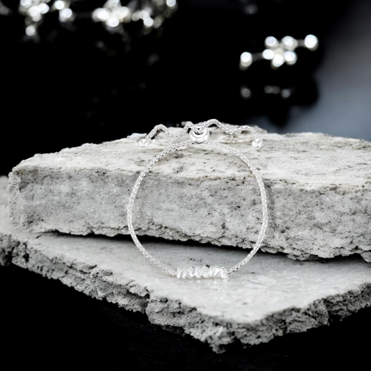 Sterling Silver Mum Toggle Adjustable Bracelet