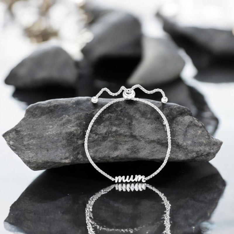 S925 Sterling Silver Mum Toggle Adjustable Bracelet with Message Card