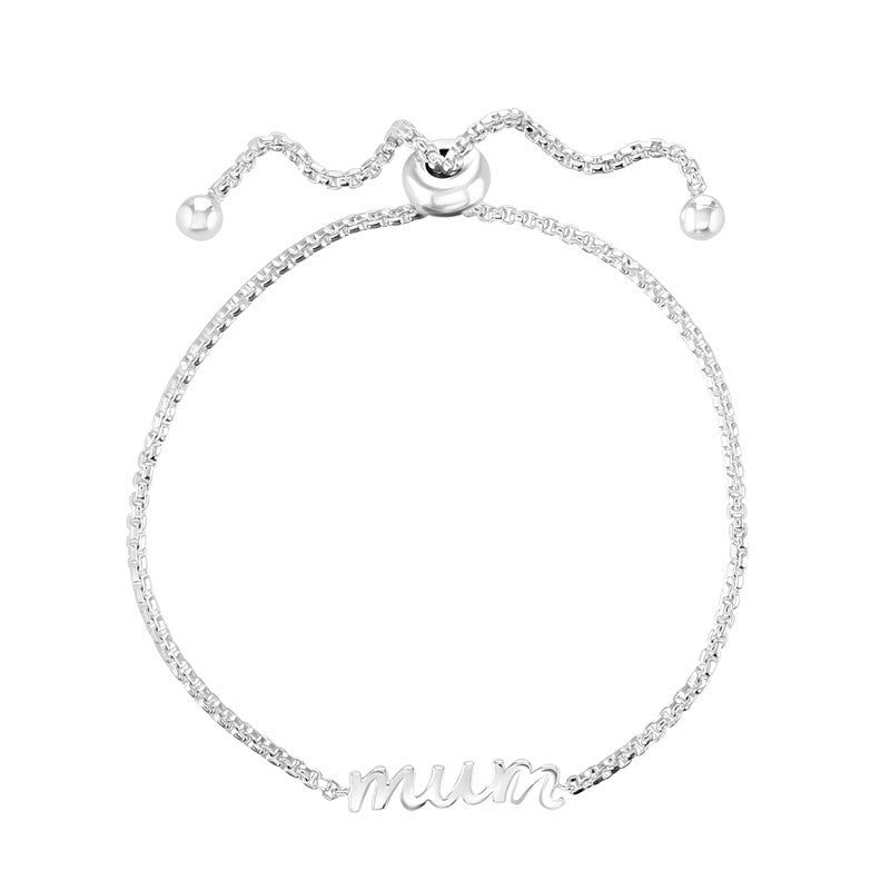 S925 Sterling Silver Mum Toggle Adjustable Bracelet with Message Card