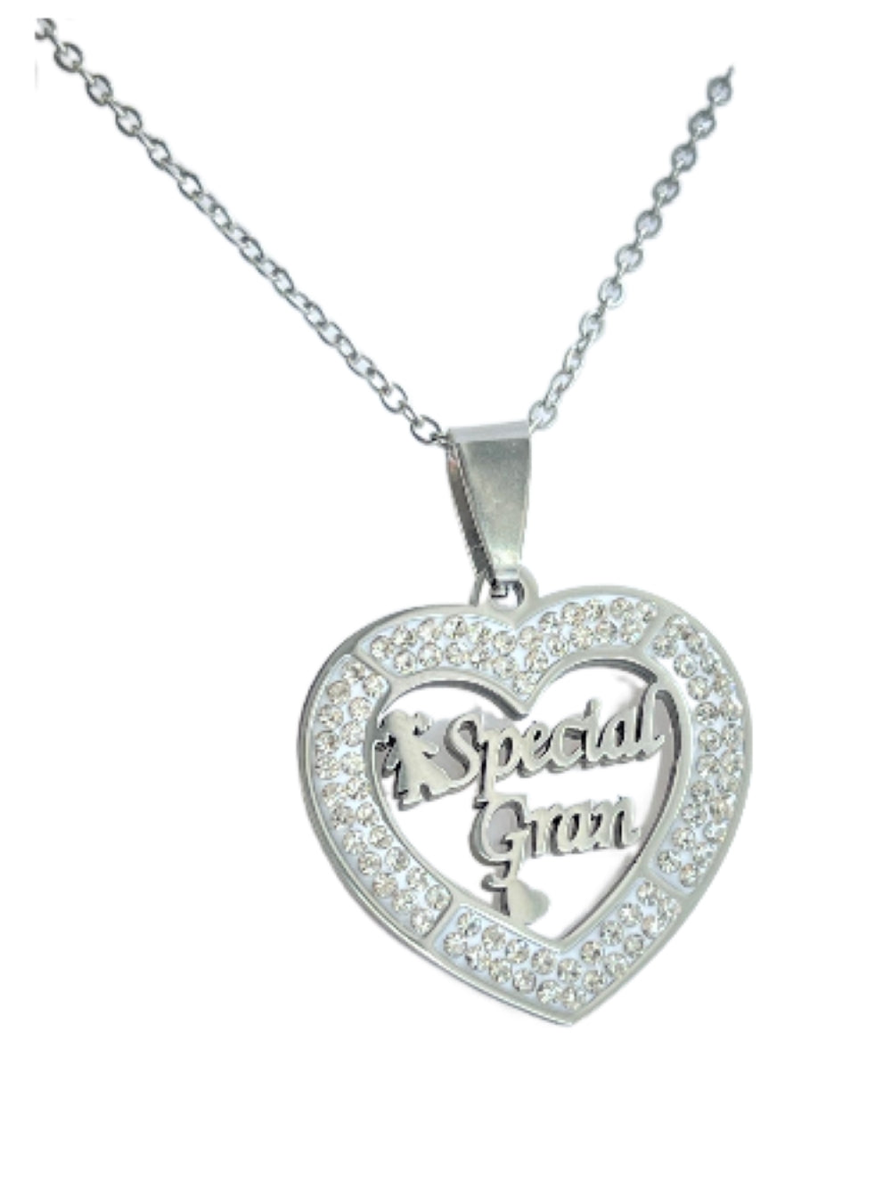 Stainless Steel Heart Shaped ‘Special Gran’ Pendant Necklace – Gold or Silver