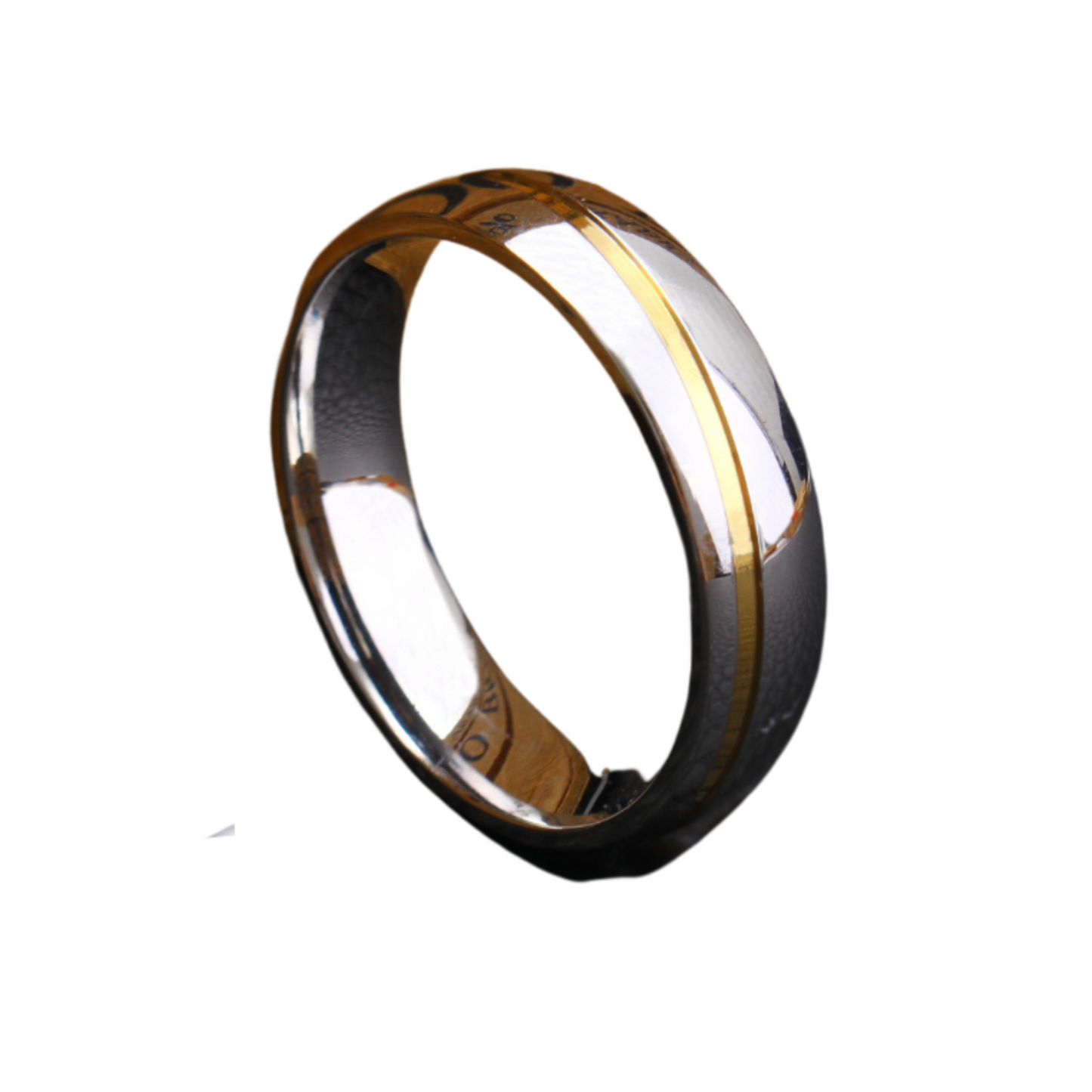 Men’s 24K Gold and Silver Plated Band Wedding Ring