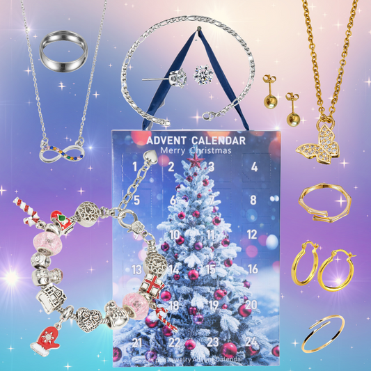 Christmas Gifts for Her – Jewellery Advent Calendar Countdown Necklace Earrings Bracelets and Rings Women