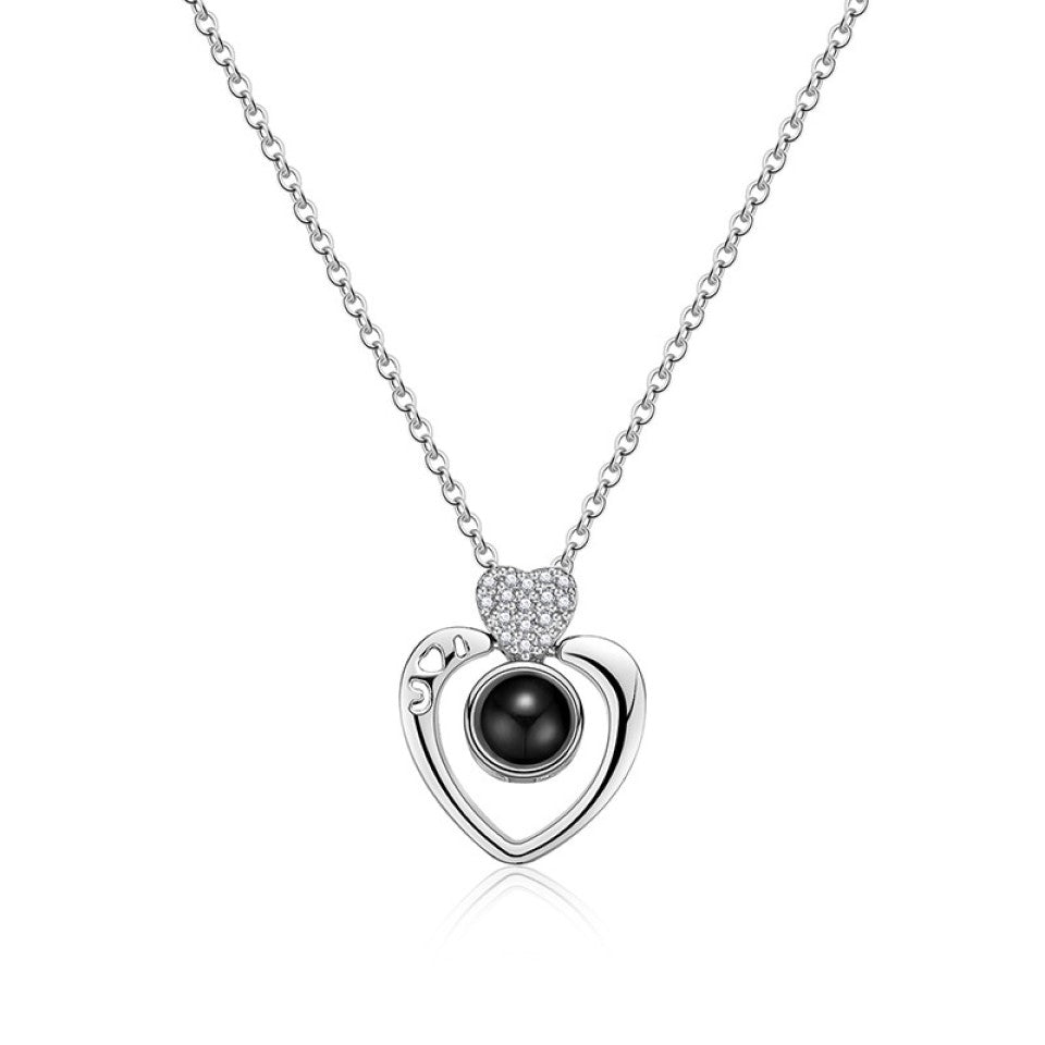 “I Love You”Heart Pendant with Crystals – Rose Gold or Silver Tone