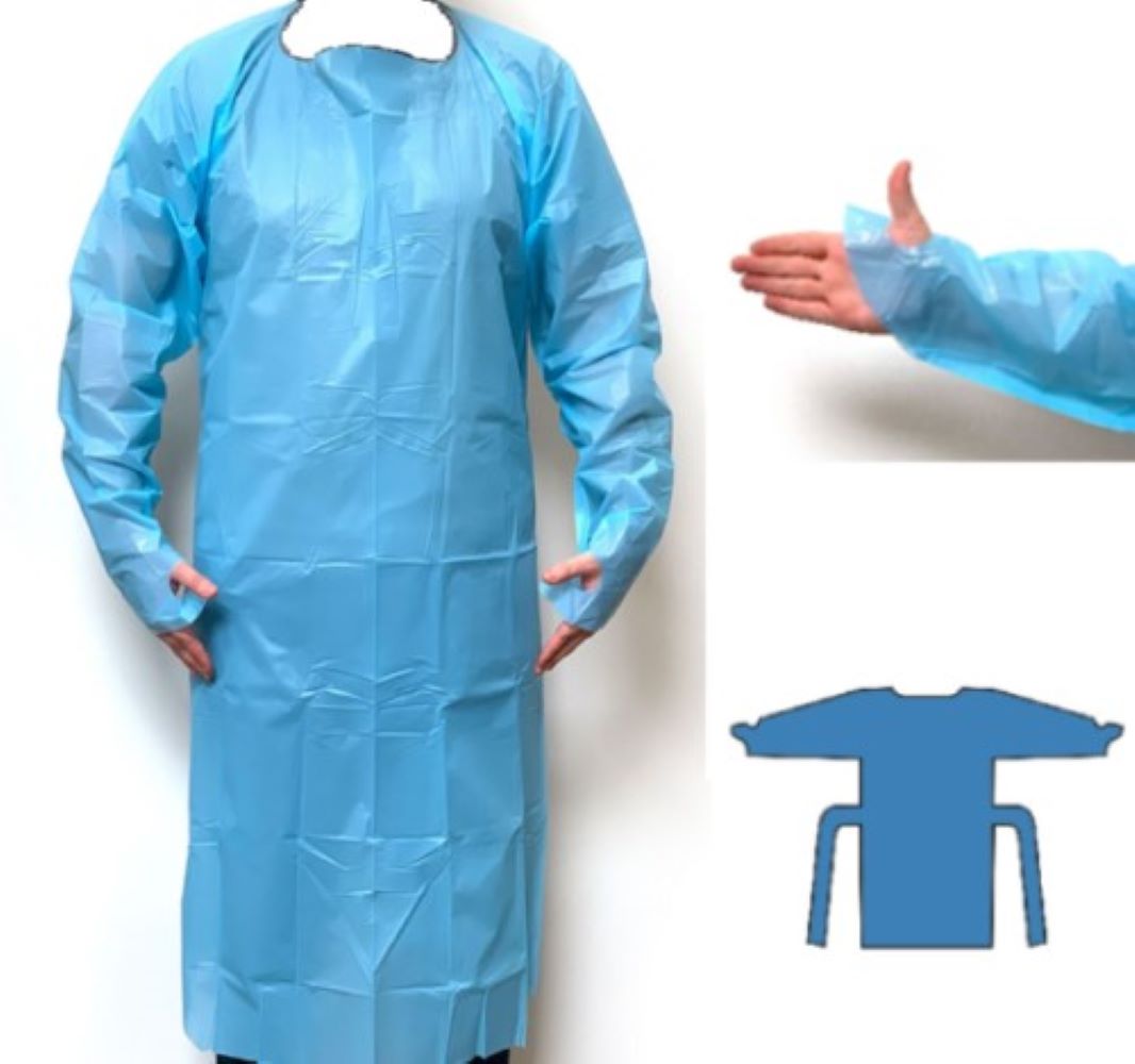 Thumb Loop PE Protection Apron Disposable Bulk Buy 10/50/100/200pc for Salons Beauty & Food Service
