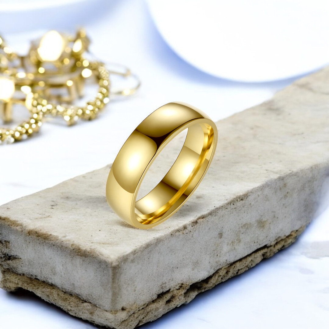 Men’s 24K Gold and Silver Plated Band Wedding Ring