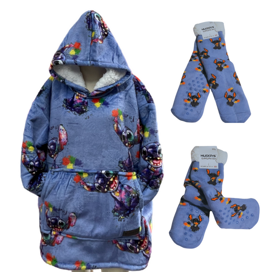 Hoodies and Footsie Slipper Socks Set Boys Girls