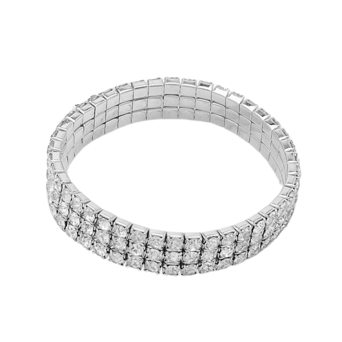 Sparkling Four Row Band Crystal Zirconia Anklets