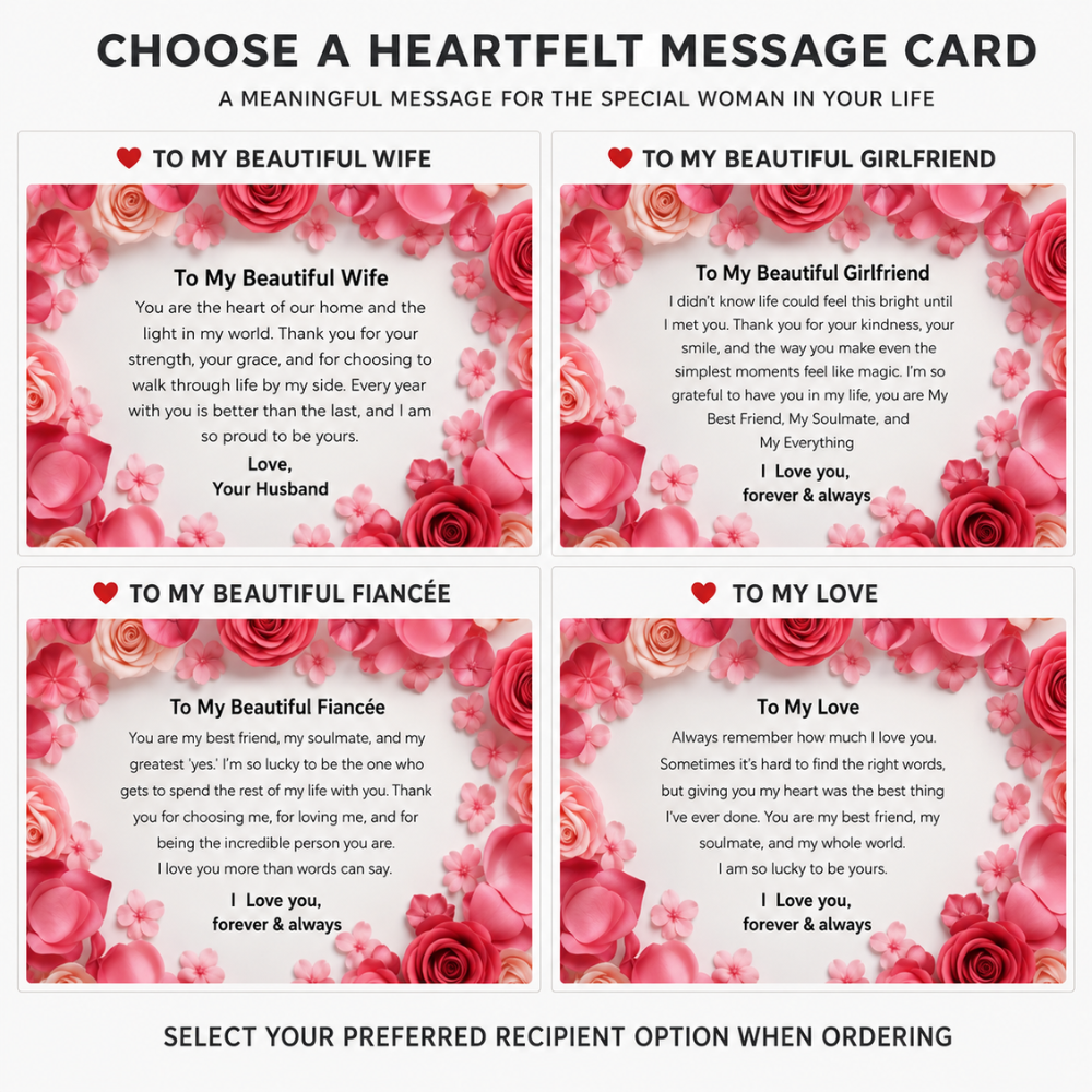 The "Eternal Radiance"Set With Message Card For Fiancee Valentine's Day Gift