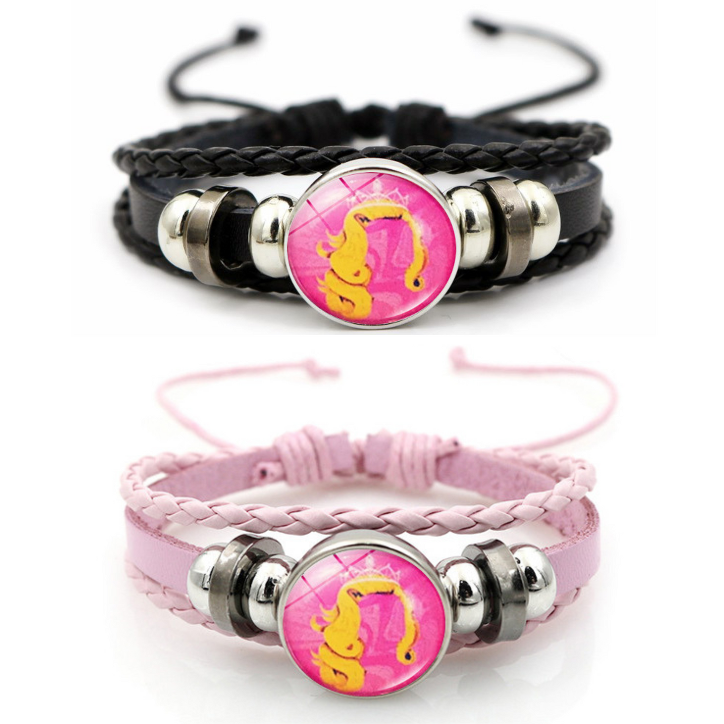 Wicked Witch Inspired Elphaba & Glinda Friendship Faux leather Bracelets 2pcs