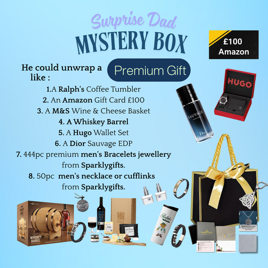 Mystery Jewellery Lucky Dip for Dad Prize includes Brand Items,Gift Card & Dior Sauvage EDP