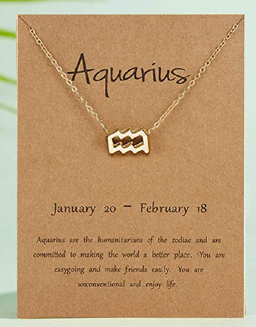 Gold Star Signs 12 Zodiac Constellations Symbol Pendant Chain Necklace