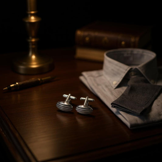 Monochrome Stripe Cufflinks