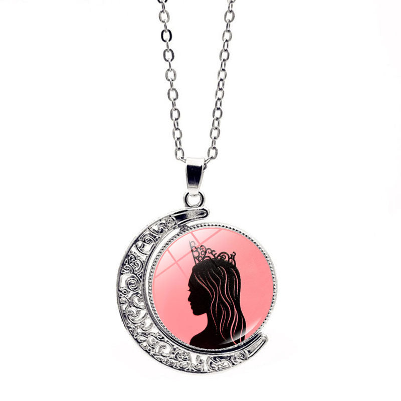 Wicked Witch Inspired Elphaba Glinda Friendship Stainless Steel Spinning Necklace