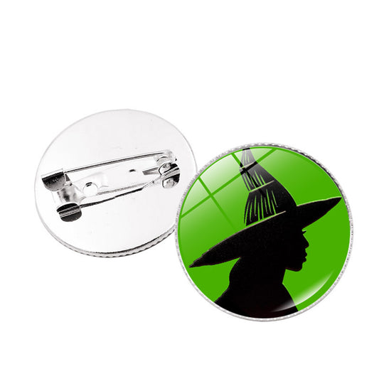Wicked Inspired Magical Witch Pin Stainless Steel 2 Pcs