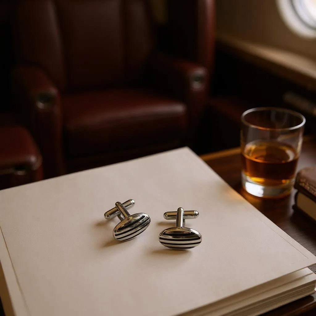 Monochrome Stripe Cufflinks
