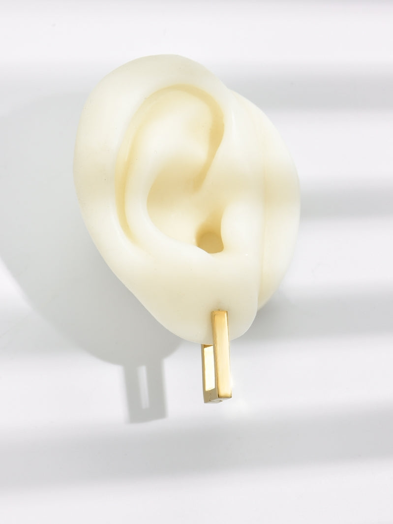 Rectangle Hoop Earrings In Gold or Silver