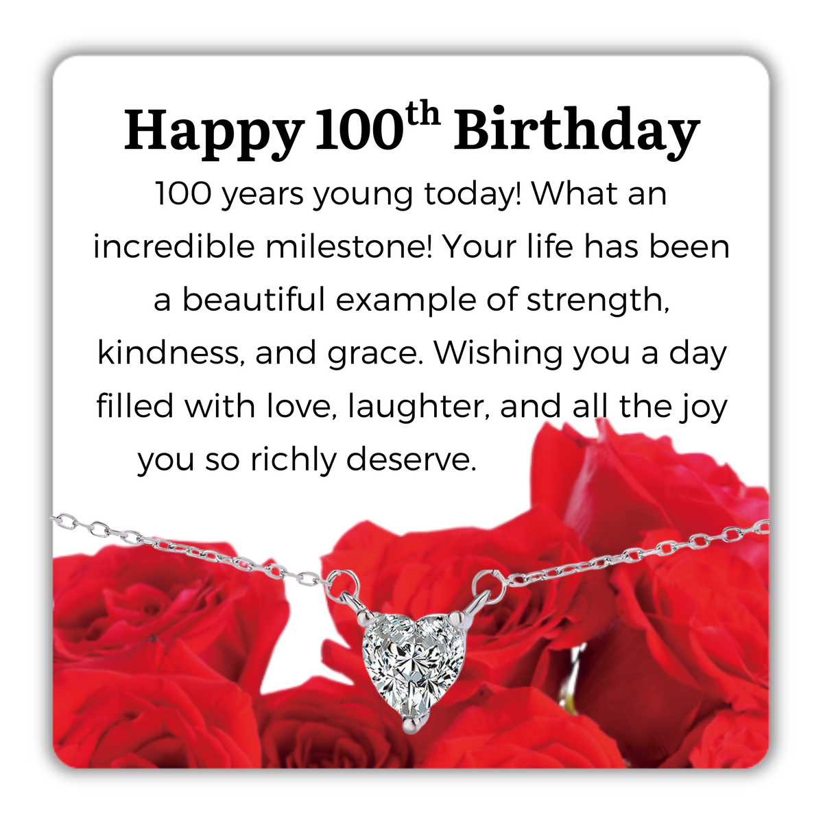 S925 Sterling Silver Heart CZ Necklace Birthday Gift for Her 13th 16th 18th 21st 30th 40th 50th 60th 70th 80th 90th 100th Birthday Gifts