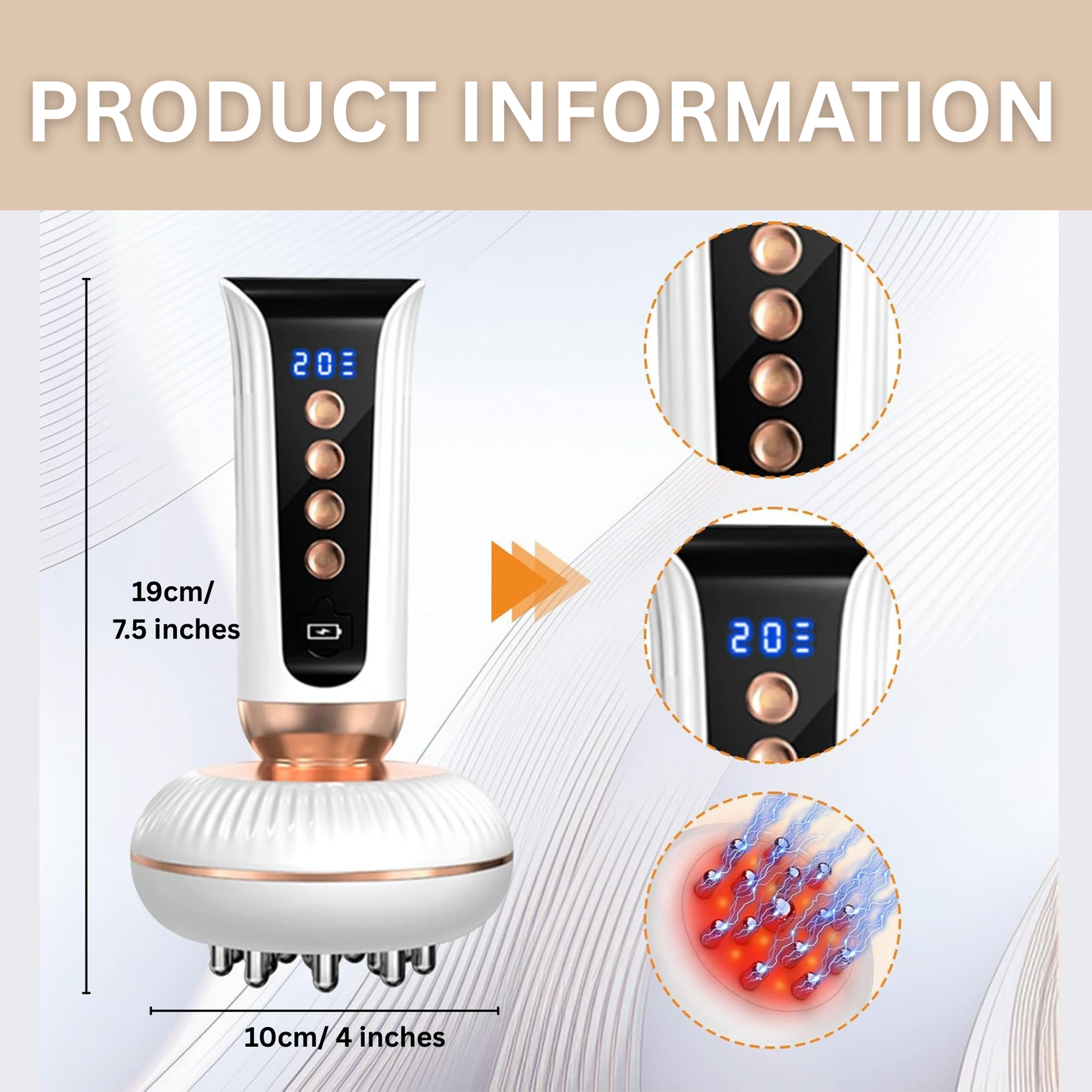 Heated Electric Meridian Therapy Gua Sha EMS Massager for Body Slimming