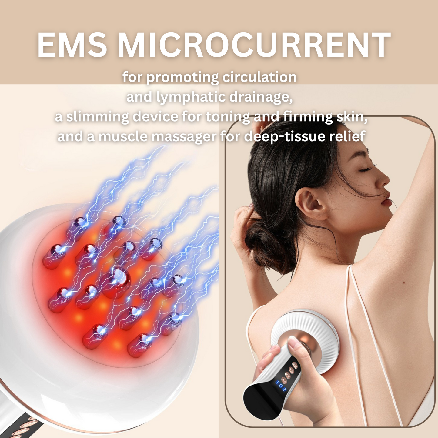 Heated Electric Meridian Therapy Gua Sha EMS Massager for Body Slimming