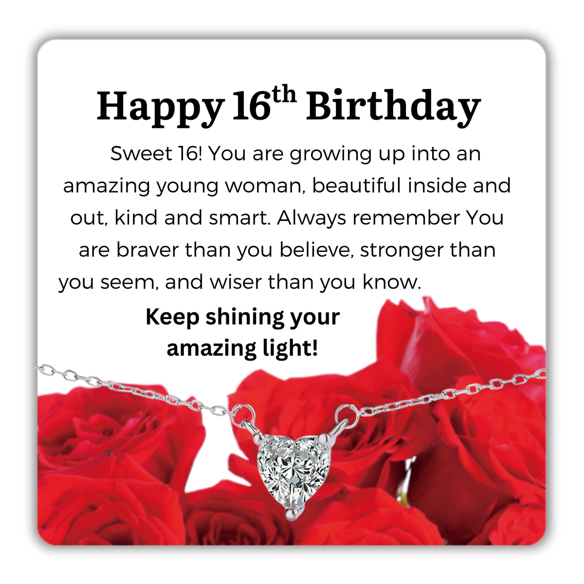S925 Sterling Silver Heart CZ Necklace Birthday Gift for Her 13th 16th 18th 21st 30th 40th 50th 60th 70th 80th 90th 100th Birthday Gifts