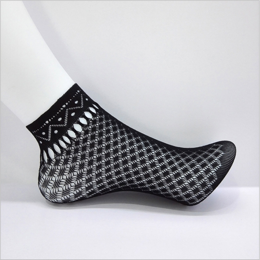 Women's Sexy Mesh Nylon Short Socks With Lace